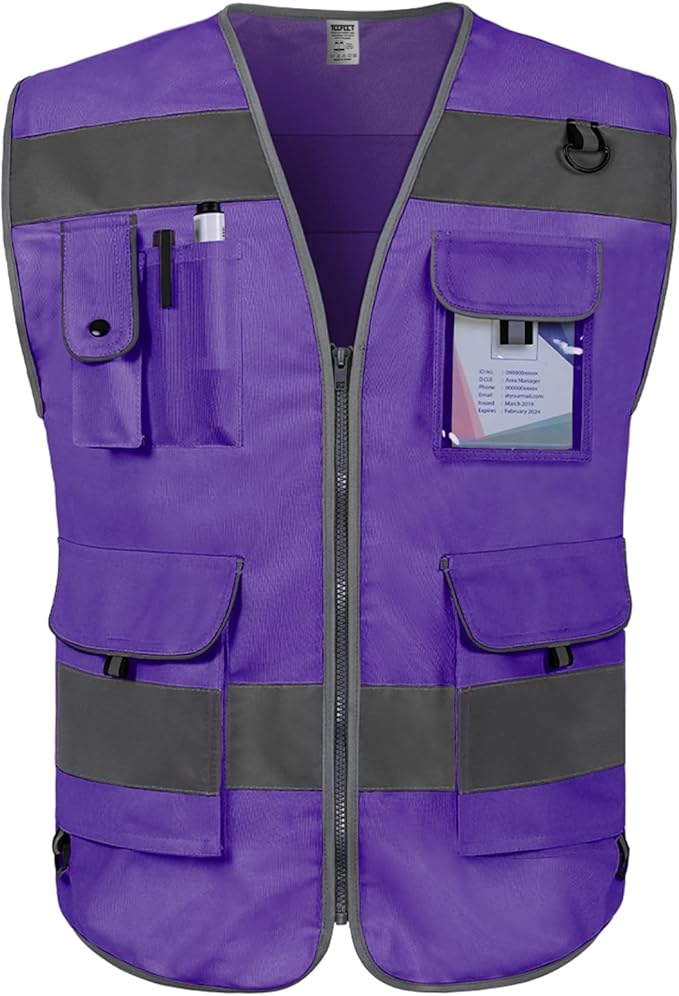 TCCFCCT Safety Vest 9 Pockets High Visibility Reflective Safety Vest by TCCFCCTPROFESSIONALSAFETYSOLUTIONS