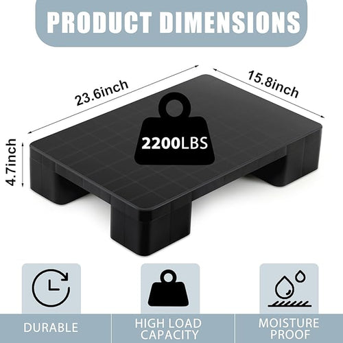 2 Pcs Plastic Pallet for Basement Storage Easy Stack Lightweight Floor Pallet - Image 2