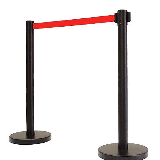 VIP Crowd Control Retractable Belt Stanchion Queue Safety Barrier Set by CrowdControlCenter