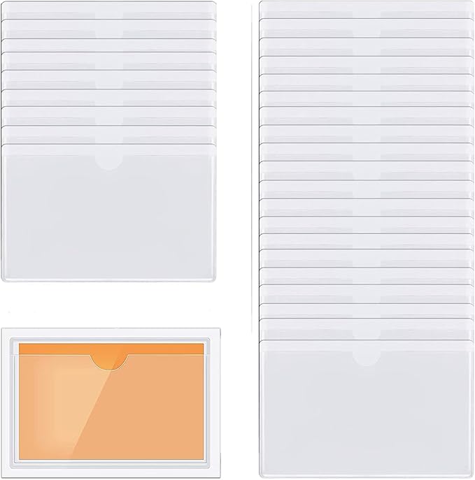30pcs Self-Adhesive Business Card Protecror, Waterproof Clear Adhesive Label by OwlFocus