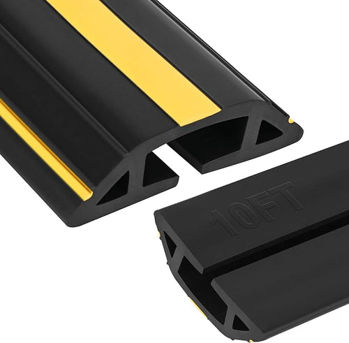 10Ft Cord Covers for Wires on Floor, 3-Channel Heavy Duty Floor Cord Cover by PAPILLON