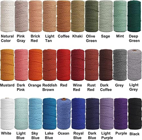 NOANTA Avocado Green Macrame Cord 3mm x 109yards, Cotton Rope Macrame Yarn - Image 5