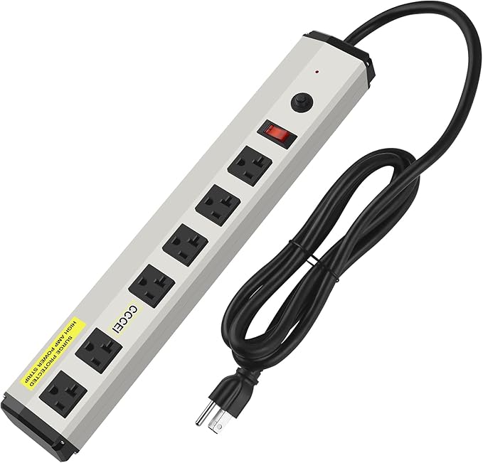 CCCEI Heavy Duty Power Strip Surge Protector 20 Amp, High Amp Industrial Shop by CCCEI