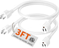 HUANCHAIN Indoor Outdoor White Extension Cord 2-Pack 3 ft Waterproof, 16/3 by huanchain