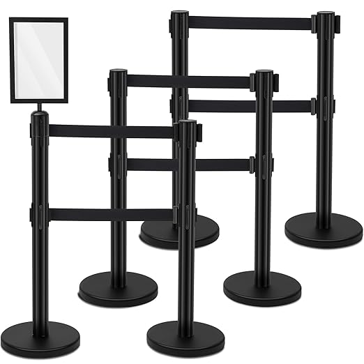 Therwen 6 Pcs Double Retractable Belt Barrier by Therwen