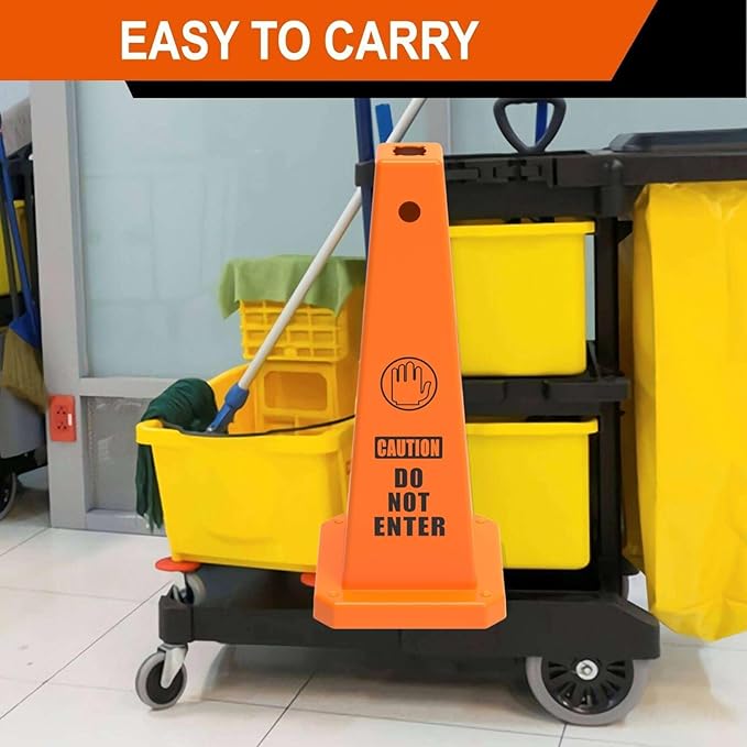 Do Not Enter Sign, 26.4-Inch Safety Cone, High-Visibility, Weatherproof - Image 6