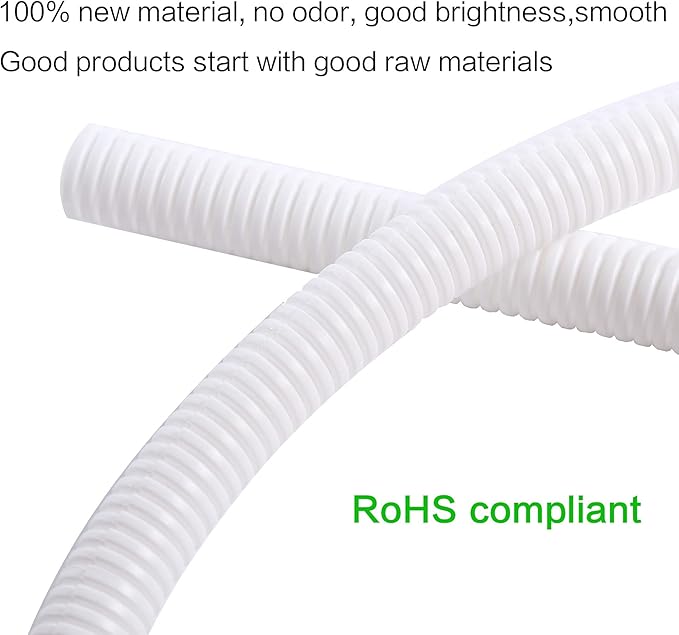 Alex Tech 25ft - 1/4 inch Split Wire Loom Tubing - White - Image 2