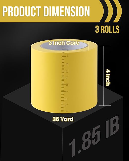 Lichamp 3 Rolls Vinyl Tape, Premium Safety Marking and Traffic Floor Marking - Image 2