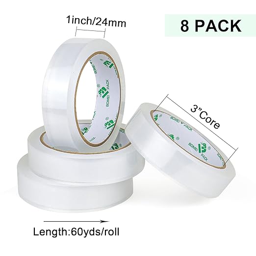 BOMEI PACK 8Rolls Clear Tape Refills - Image 2
