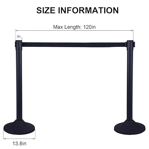 OangeStar 6 Packs Crowd Control Stanchion, Crowd Control Barrier Set w/10ft - Image 8