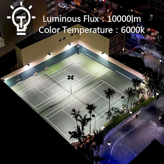 3 Pack 100W LED Flood Light Outdoor, 10000LM Super Bright Security Lights - Image 3
