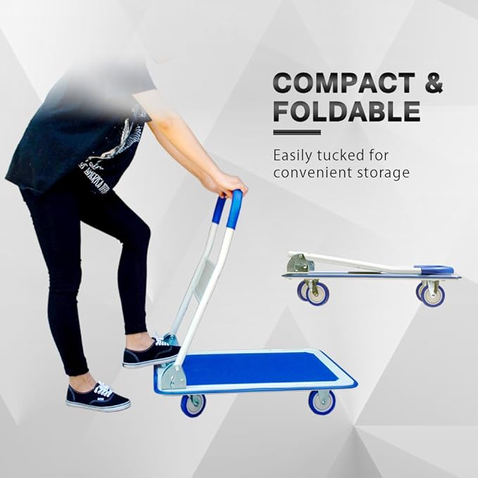 Push Cart Dolly by Wellmax, Moving Platform Hand Truck, Foldable - Image 8