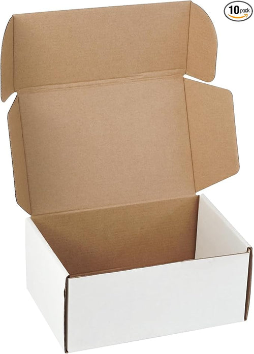 10 Pack 9"x6"x4" inch Small Shipping Boxes White Corrugated Cardboard Box by Unknown