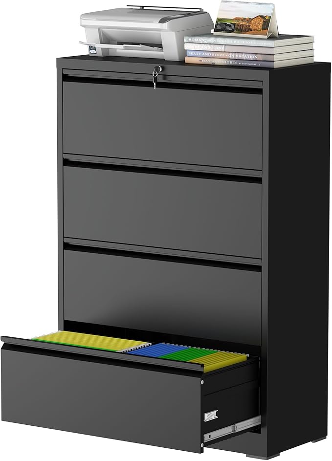 4 Drawer Lateral File Cabinet by Unknown