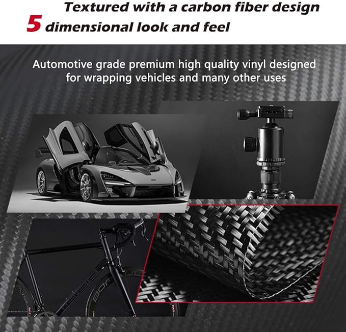 CloudBuyer Universal Car Door Edge Protector, Carbon Fiber 5D Gloss Black Vinyl - Image 5