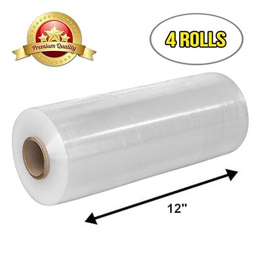 APQ 4 rolls of Cast Hand Stretch Film 12" x 2000'. Hand Stretch Wrap, 60 Gauge - Image 2