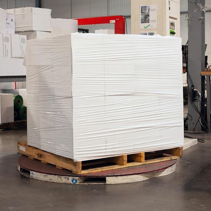 PSBM White Stretch Wrap, 1 Pack, 15 Inch x 1500 Feet, 80 Gauge, Plastic Cling - Image 4
