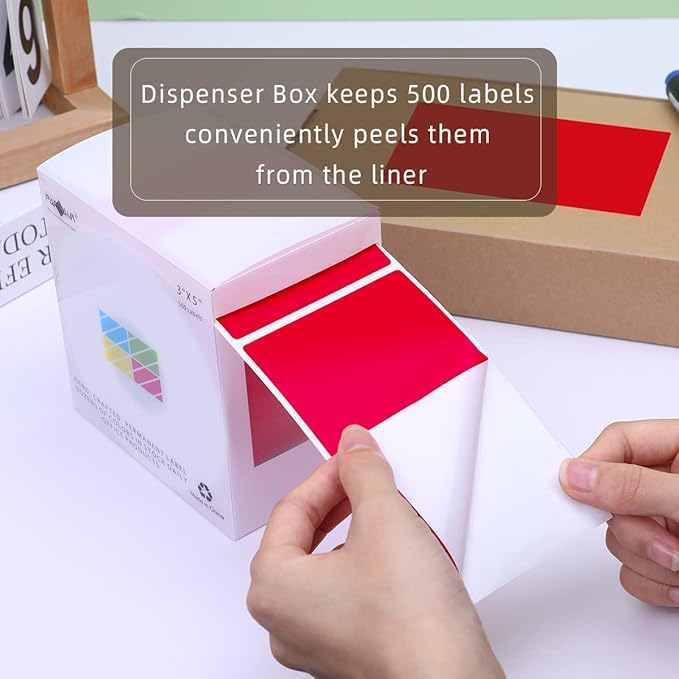 PARLAIM 3 X 5 Inch Rectangle Adhesive Color Coding Stickers - Image 3