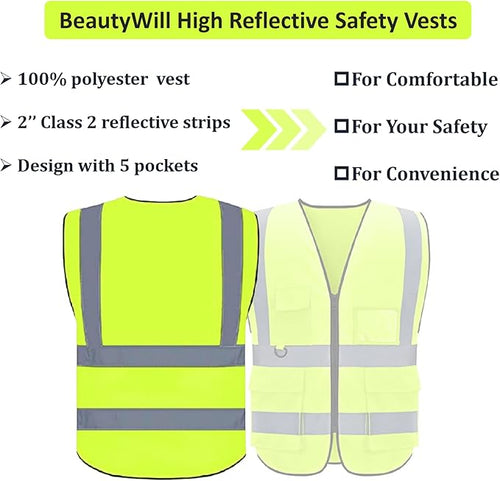 10 Pack Safety Vest Custom Logo Class2 High Visibility Reflective Vest - Image 2