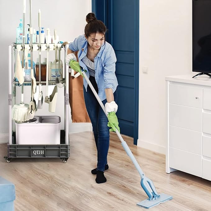 Janitorial cart Housekeeping cart Cleaning Cart on Wheels Housekeeping Caddy - Image 6