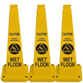 BESEA Caution Wet Floor Sign 3 Pack, Non-Slip Floor Safety Cone by BeSea