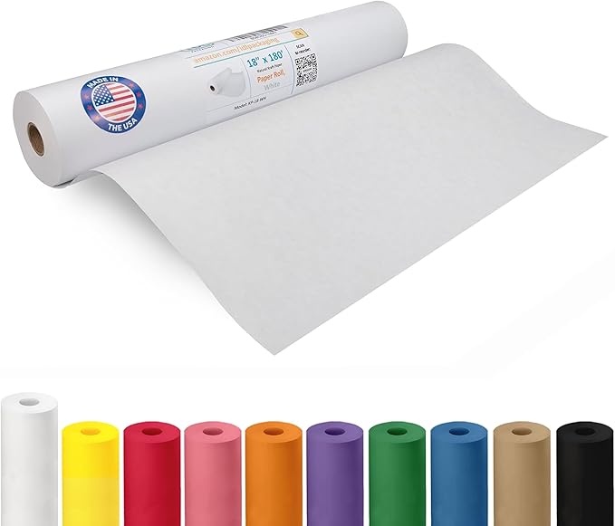 White Kraft Paper Roll 18" x 2160" by IDLPackaging