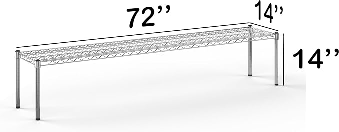 14''W x 72''L x 14''H Chrome Plated Wire Dunnage Rack | Off The Floor Storage - Image 3