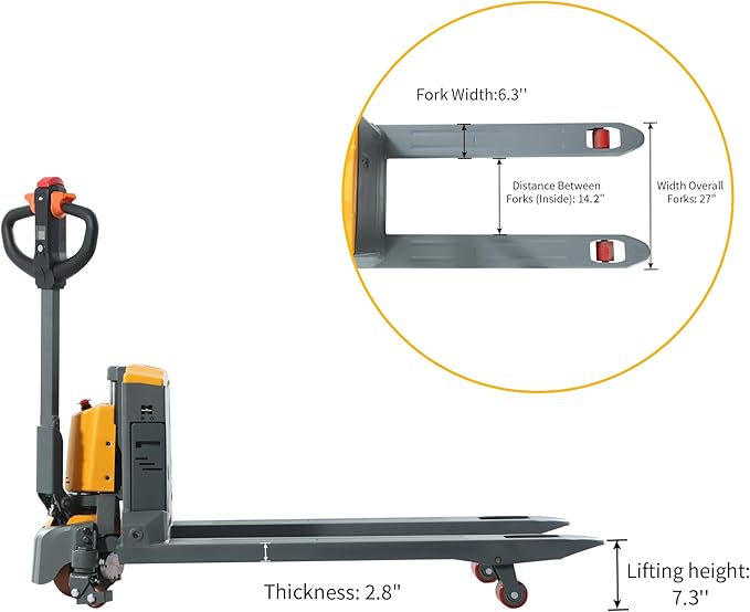Tory Carrier Electric Pallet Jack Truck 3300lbs Capacity Lithium Electric - Image 3