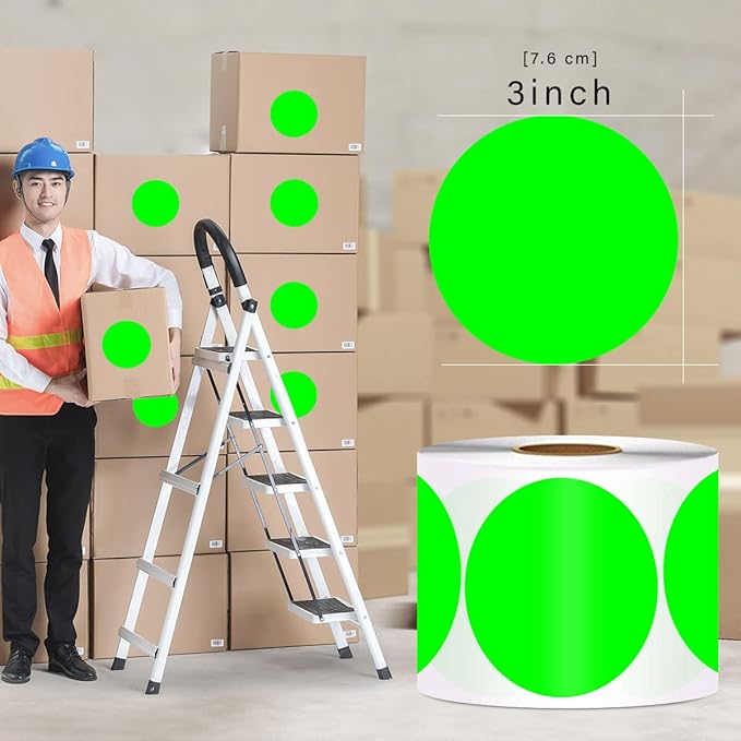 PARLAIM 3 Inch Color Coding Dot Stickers, 500 per Dispenser Box Color Coded - Image 3