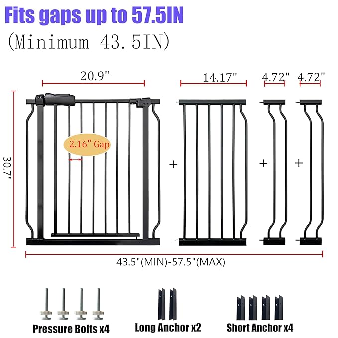 Baby Gates Extra Wide 53-57.5 Inch Large Baby Gate - Image 2