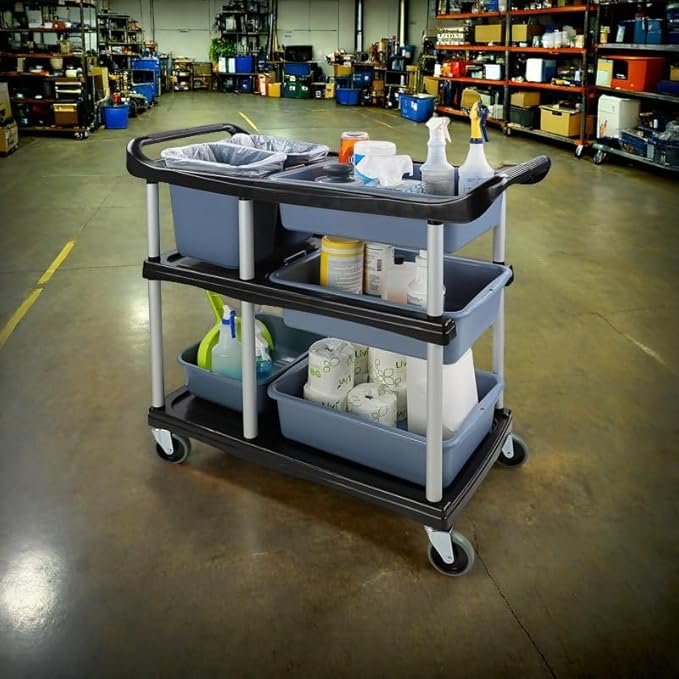 ZQZ-Store Storage Cart 3 Tier Heavy Duty Commercial Grade Utility Cart - Image 6