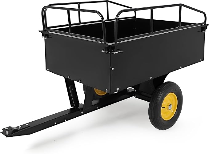 GAOMON 500LB Heavy Duty Tow Behind ATV Trailer Steel Dump Cart by GAOMON