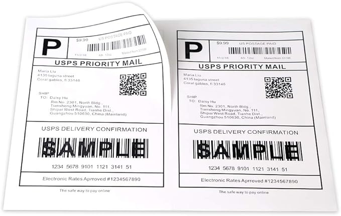 Half Sheet Self Adhesive Shipping Label - Image 2