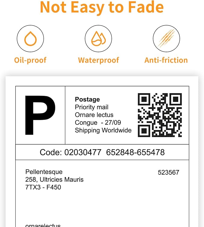 FungLam 4"x6" Thermal Shipping Labels, 8000 Fanfold Adhensive Mailing Labels - Image 3