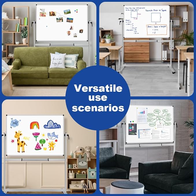 XBoard Rolling Whiteboard 48x36 inch | Double-Sided Mobile Dry Erase Board - Image 4