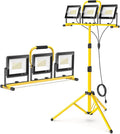 LED Work Lights with Stand: 3 Head Adjustable Work Light with Individual Switch by REFDAQ