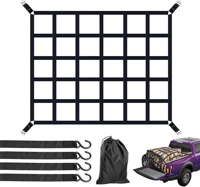 Cargo Net for Pickup Truck Bed, Heavy Duty 1100 lbs Capacity, Adjustable Cam by Xishuihe