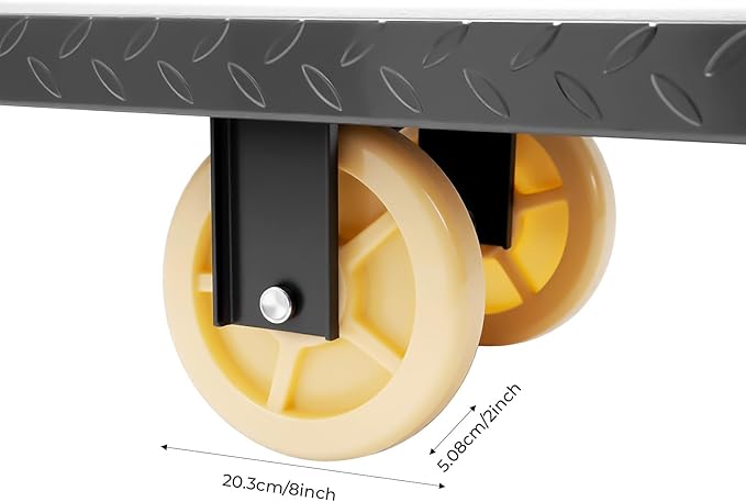 2000lbs Capacity Foldable Push Cart Dolly, 64.6Lx15.7H U-Boat Steel Cart - Image 3