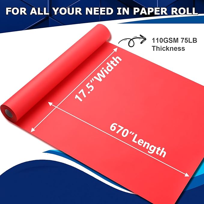 Vanhench 17.5"×963" Red Wrapping Paper Roll - Image 4