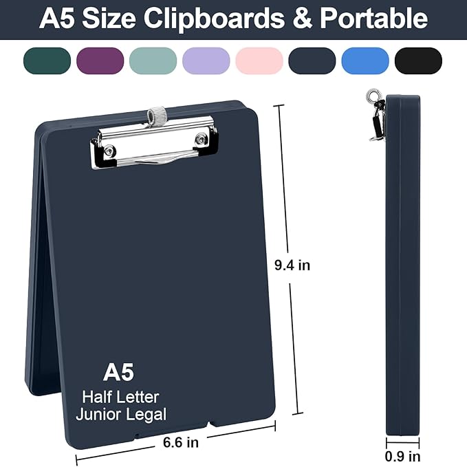 Small Clipboard with Storage, A5 Clipboards with Pen Holder, Half Letter Clip - Image 2