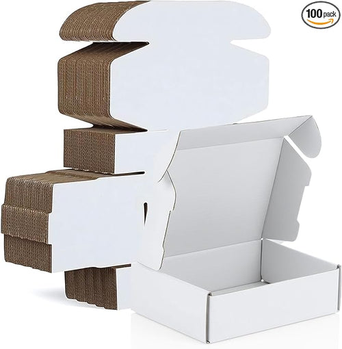 100-Pcs White Small Shipping Boxes by Unknown