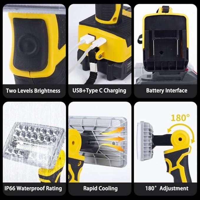 【36w・6500k】 Cordless LED Work Light Compatible - Image 6