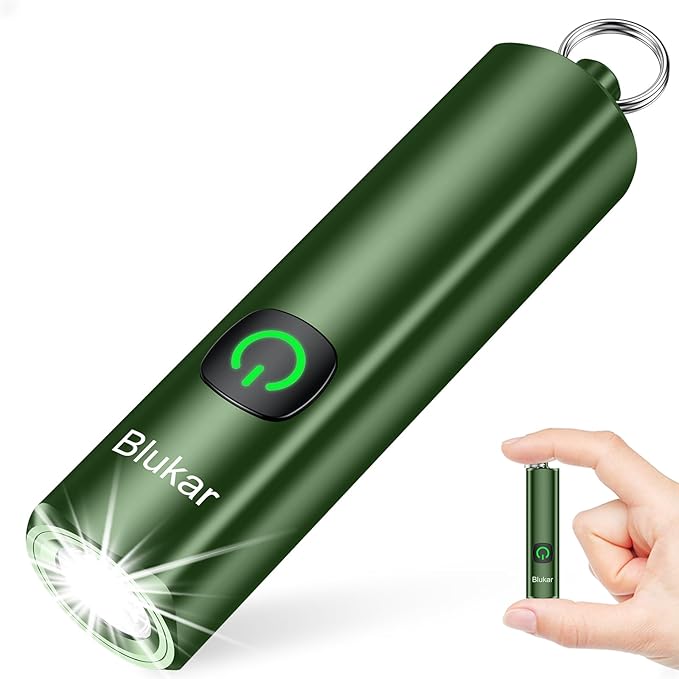 Blukar Rechargeable EDC Flashlight, Mini Keychain Flash Light by Blukar