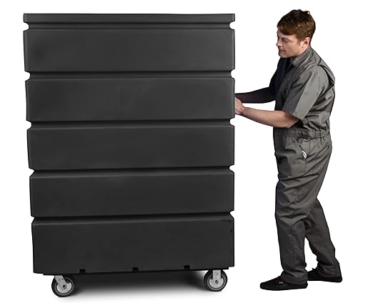 Meese 72P Commercial Laundry Linen Truck Cart, Polyethylene, Poly Base - Image 5