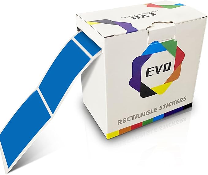 Blue Rectangle Sticker Labels 3×2 Inch Vinyl Stickers Color Coding Name Tags by EVQ