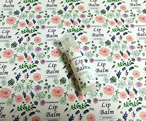 Homemade Skincare Products Adhesive Labels Stickers for Lip Balm Handcream Candle Container Tubes 20pcs (T Lip Balm - White with Peony) - Image 2