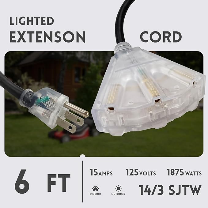 EP 6 Ft Lighted Outdoor Extension Cord - Image 2