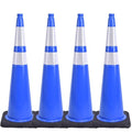 BESEA 4Pack 36” inch Traffic Cones Blue Road Parking Cones Construction Safety by BeSea