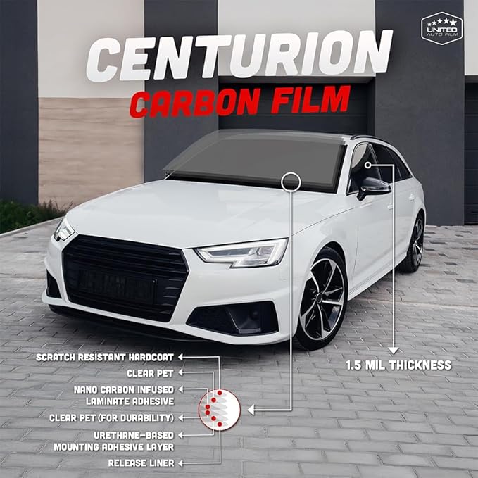United Centurion Window Tint 35% VLT 24"Inx100'Ft 2Ply Nano Carbon - Image 2