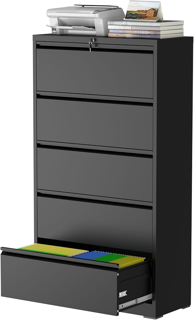 5 Drawer Lateral File Cabinet by Unknown